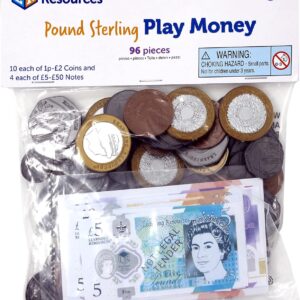 Learning Resources UK Play Money Set, Ages 3+, Toy Money Notes & Coins