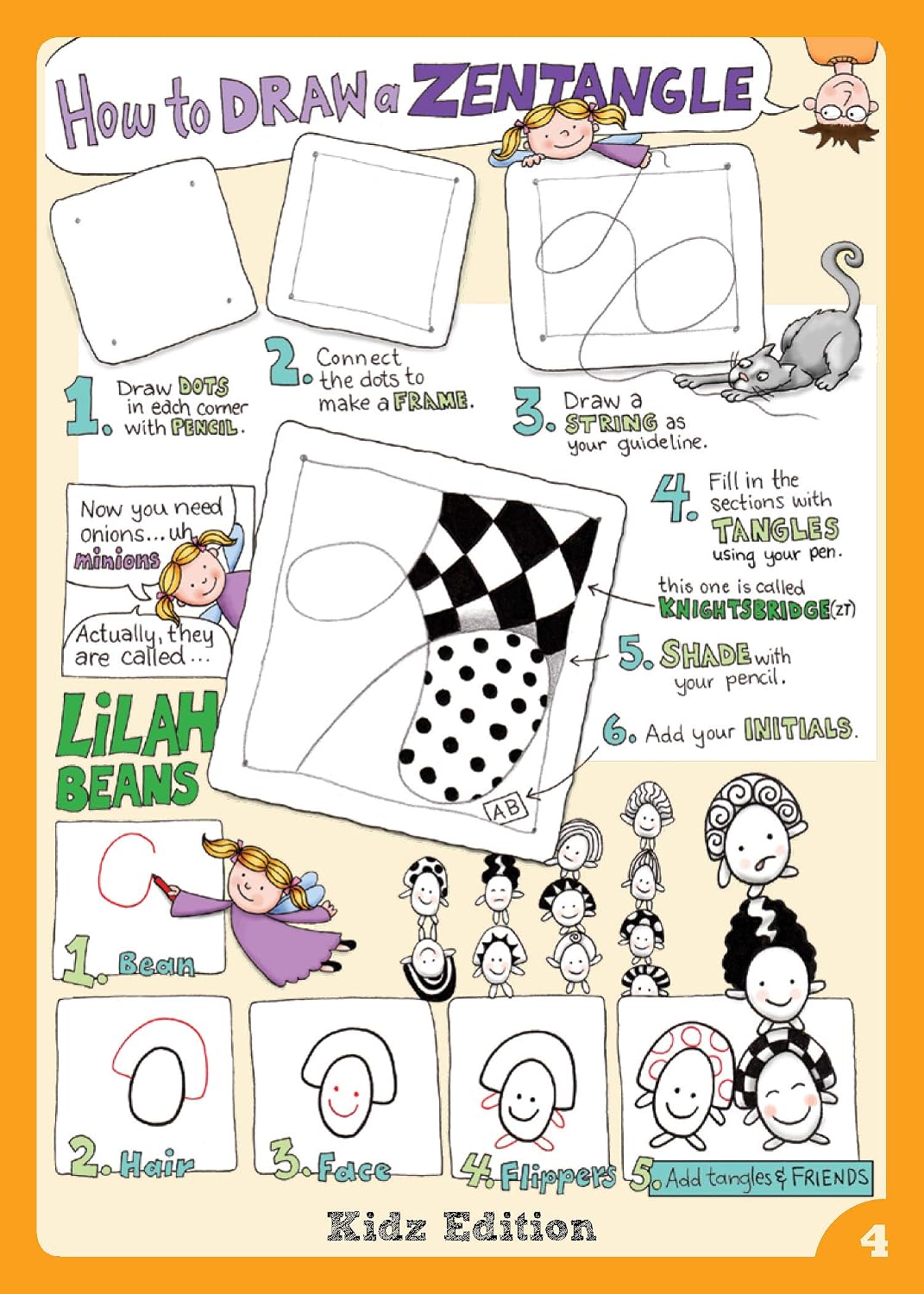 Yoga For Your Brain Kidz Edition: Tangle Cards (Design Originals) Portable Deck of Kid-Friendly Zentangle (R) Cards in a Case; 40 Step-by-Step Tangling Patterns and Easy Beginner-Friendly Instructions - Image 3