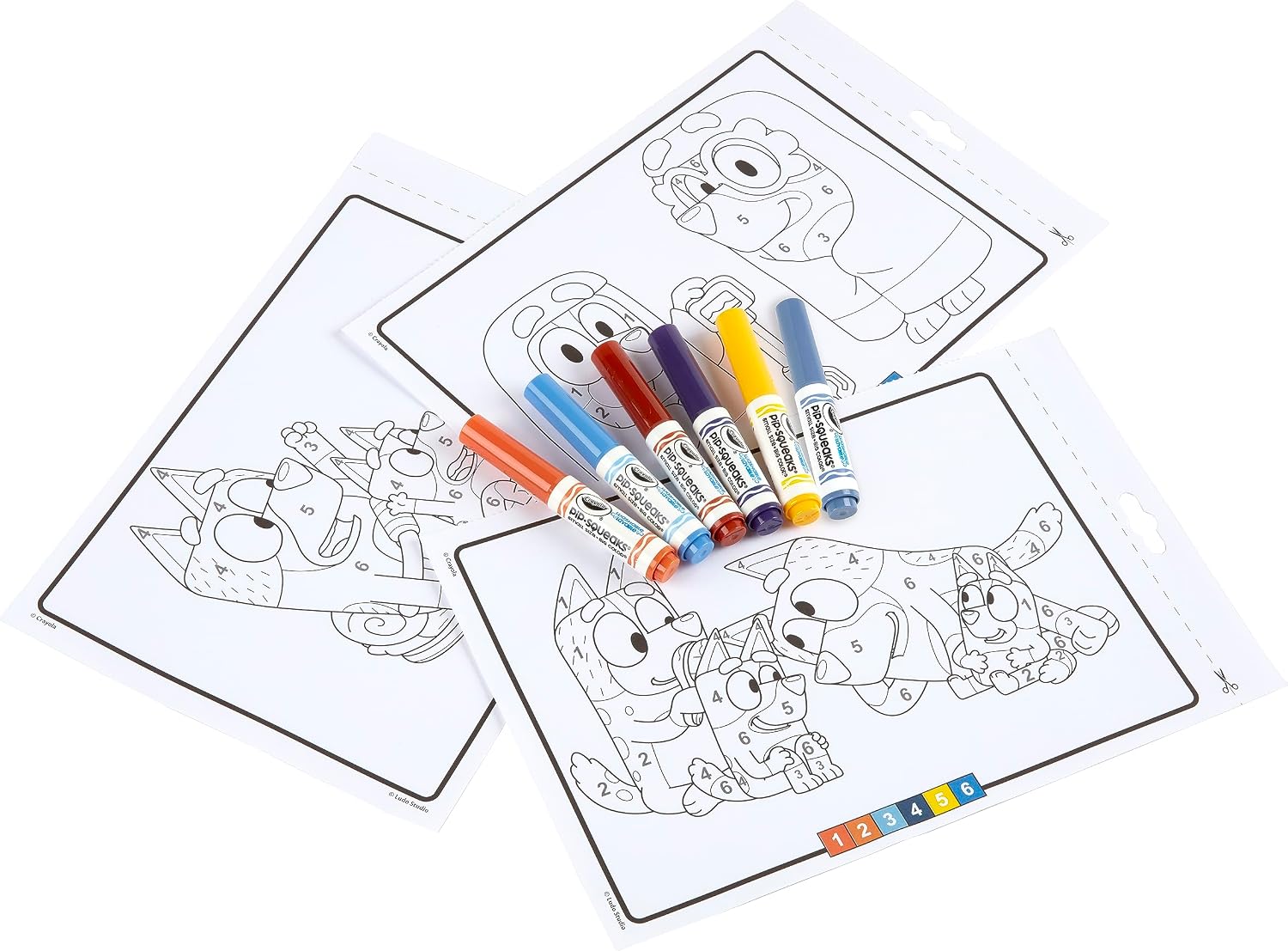 CRAYOLA Colour by Numbers - Bluey (Includes 16 Colouring Pages and 6 Mini-Markers) | Early Years Educational Colouring Fun | for Ages 3+ - Image 5