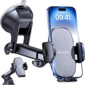 Miracase Car Phone Holder for Cars Dashboard Windscreen Desk, 3in 1 Mobile Phone Mount Automobile Cradle 360° Rotatable Stand GPS Vehicle Mount for iPhone 17 16 15 Pro Plus Max 14 13 12 11Samsung
