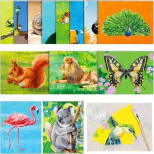 20 Pcs Dementia Products for Elderly with 1 Pcs Painting Brush Animal Theme Drawing Reusable Water Painting Toys Alzheimers Activities Alzheimers Gifts Coloring Dementia Games for Elderly Adults