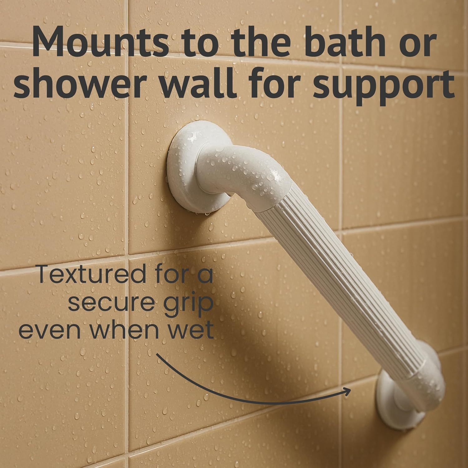 Homecraft Moulded Grab Rail Fluted Bathroom Support 45.7 cm White - Image 3