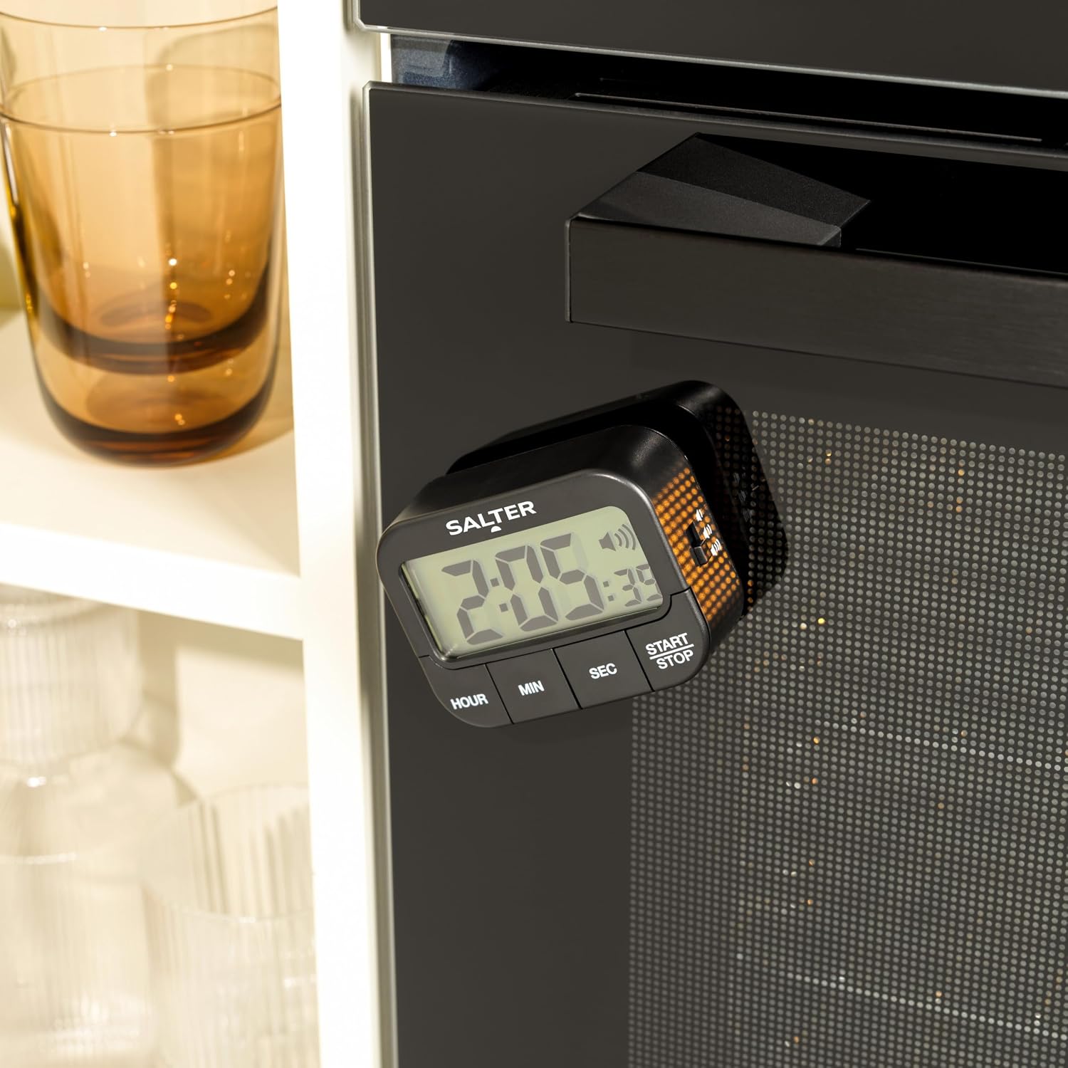 Salter 355 BKXCDU Digital Kitchen Timer - LCD Display, Loud Clock Timer, Magnetic Cooking Stopwatch, Self Standing, Count Up Or Down,19 Hours 59 Minutes and 59 Seconds, Memory Function, Large Buttons - Image 3