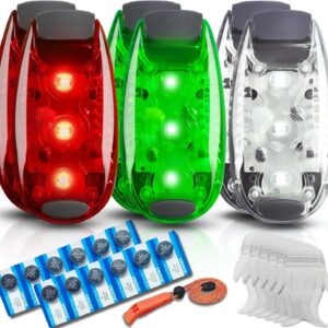 Amzonly Navigation Lights, Boat Kayak Safety Lights Kit, 6 Pack, Battery Operated, IPX8 Waterproof, 3 Lighting Modes, Includes Screwdriver
