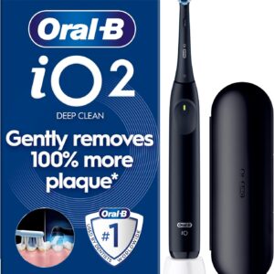 Oral-B iO2 Electric Toothbrush for Adults, Night Black, with Travel Case