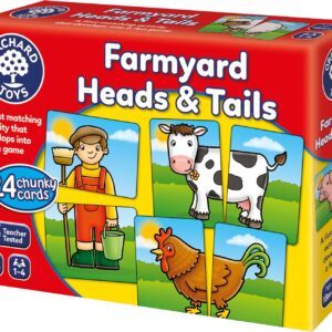 Orchard Toys Farmyard Heads and Tails Game, Farm Animal Card Game for 18m+