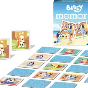 Ravensburger Bluey Mini Memory Game for Kids Age 3 Years and Up – Matching Pairs Card Game with 48 Picture Cards, Preschool Learning Toy, Family Travel Game, Educational Game for Boys & Girls