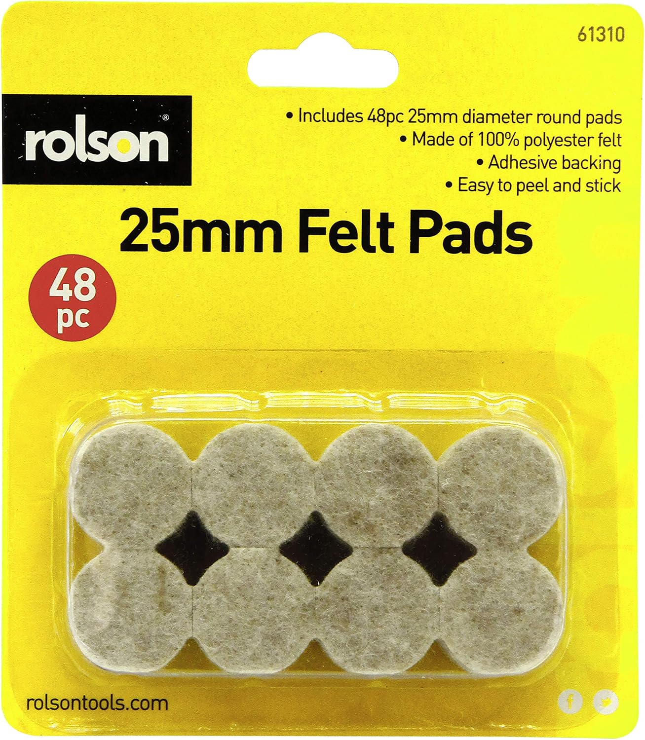 Rolson 61310 48 pc 25 mm Felt Pads - Image 3