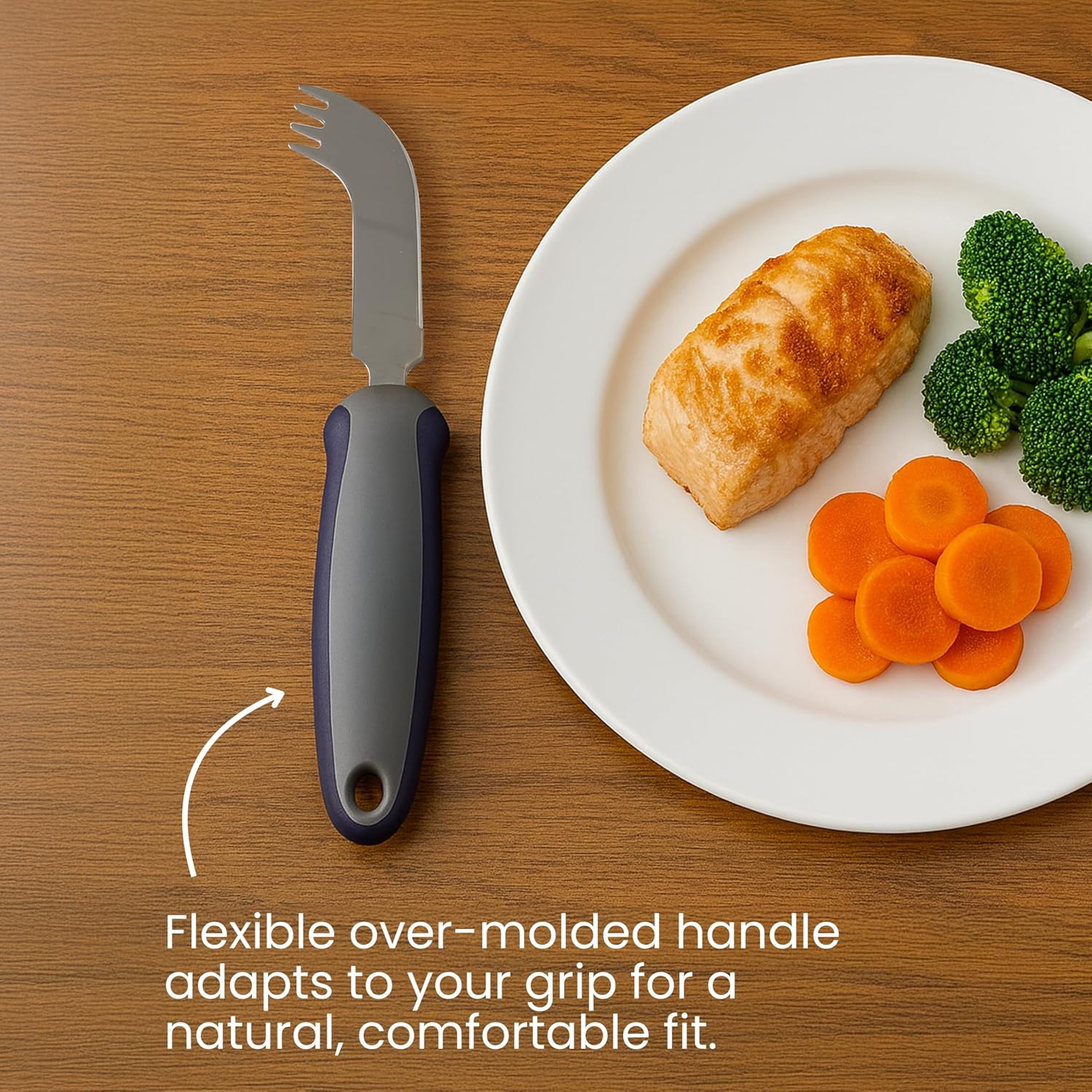 Homecraft Newstead Cutlery, Angled Nelson Knife, For One Hand Eating, Utensil for Elderly, Disabled, Handicapped, Parkinson's Disease, and Arthritis users, Non Slip Easy Grip - Image 4