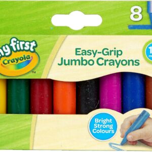 CRAYOLA MyFirst Jumbo Crayons – Assorted Colours (Pack of 8) | Easy-Grip Colouring Crayons Perfect for Toddlers Hands | Ideal for Kids Aged 12+ Months