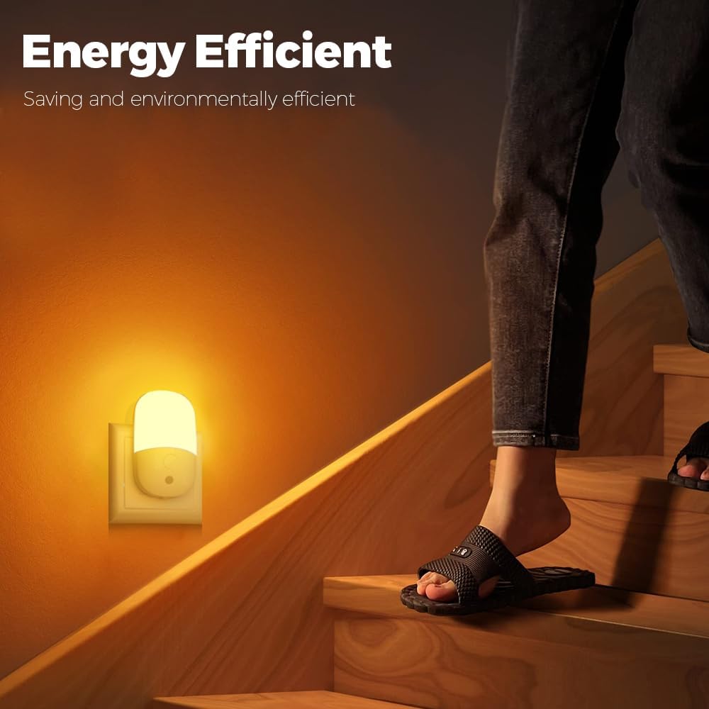 Night Light Plug in Walls & Night Lights with Dusk to Dawn Photocell Sensor, Energy Saving Lights Kids for Children's Room, Stairs, Hallway, Bedrooms, Garage (2 Pack), White - Image 7