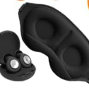3D Sleep Mask with Noise Reduction Earplugs, Travel & Sleep Comfort Kit, Soft Lightweight Eye Mask for Bedroom, Hotel, Travel and Business Trips