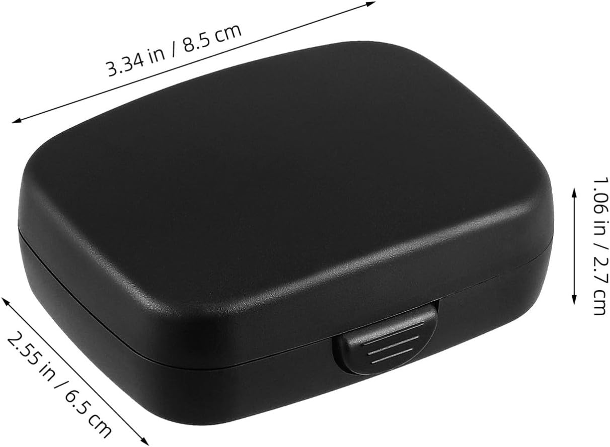 Hearing Aid Storage Box Protection Case Abs PVC Portable Black - Image 2
