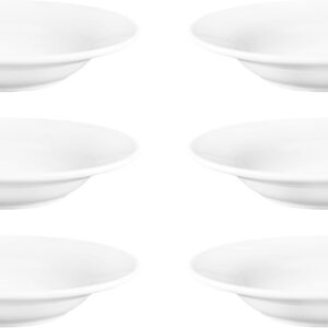 Olympia Athena Porcelain Rimmed Soup Pasta Bowls 210ml Pack of 6, White
