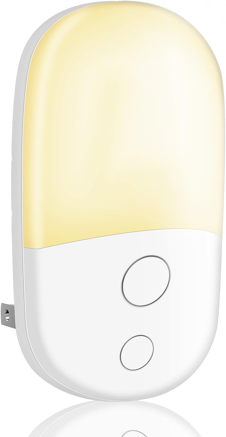 Night Light Plug in Walls & Night Lights with Dusk to Dawn Photocell Sensor, Energy Saving Lights Kids for Children's Room, Stairs, Hallway, Bedrooms, Garage (Warm White, 1 Pack, 3000K)