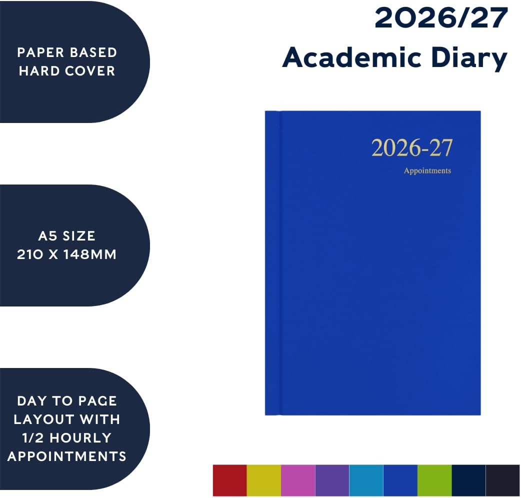 2026-2027 Mid/Academic Year Planner - 13 Month A5 Day-to-Page with Appointments - Collins Debden Essential Range Black (ESSA51M.99-2627) - Image 6
