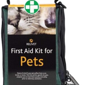 Reliance Medical Pet First Aid Kit – Essential Care for Dogs and Cats, Ideal for Travel, Camping, Home Use, Includes Saline, Bandages, Durable Rip-Stop Fabric Bag, 1 Kit