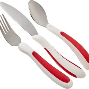 NRS Healthcare M99680 Red/White Kura Care Adult Cutlery Set