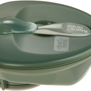 Vital Baby Baby Suction Bowl & Spoon, 6m+, Green | Toddler Feeding Bowl