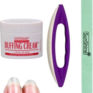Manicure Polishing Kit, Buffing Cream + Leather Buffer + Polisher, Nail Care Tools Set for Professional Manicure Pedicure Salon