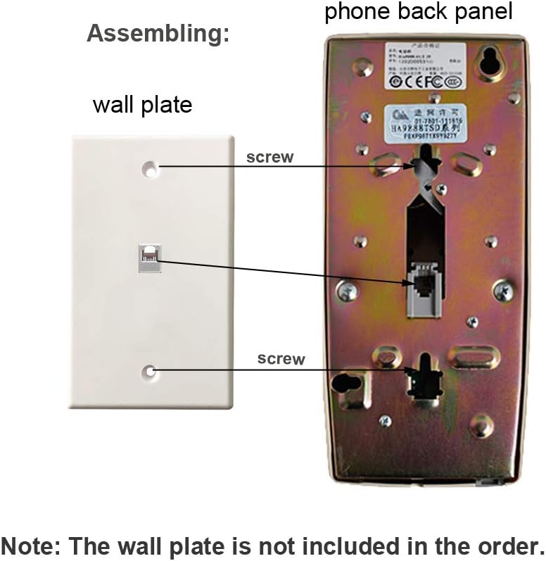 Red Wall Phone, Analog Corded Mounted Phone with Loud Traditional Bell, Classic Landline Phone with Handset Volume Control - Image 2