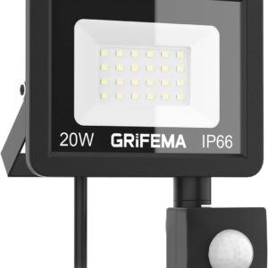GRIFEMA 20W LED Security Light with Motion Sensor 2200LM 6500K