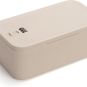 Lockable Storage Box,Small Medicine Lock Box,Food Lockbox,Medical Pill Bag Organizer,Refrigerator Snack Case Bin Container,Locked Cell Phone Jail,Personal Item Safe for Gift,Office,Travel and Home Use