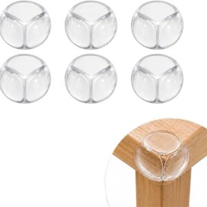 Baby Proofing Corner Protectors, 6 Pack Clear Ball-Shaped Silicone Furniture Table Edge Guards for Baby Safety