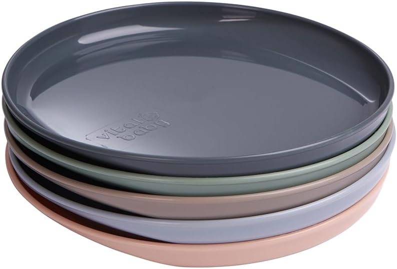 Vital Baby Toddler Plates, 6m+ 5 Pack | Stackable & Durable, Biodegradable