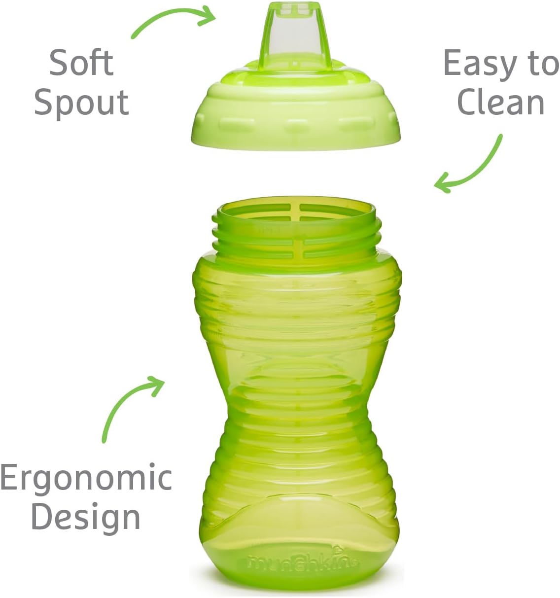 Munchkin Mighty Grip 3 Pack Baby Cups | Leakproof | 296ml | Blue/Green - Image 2