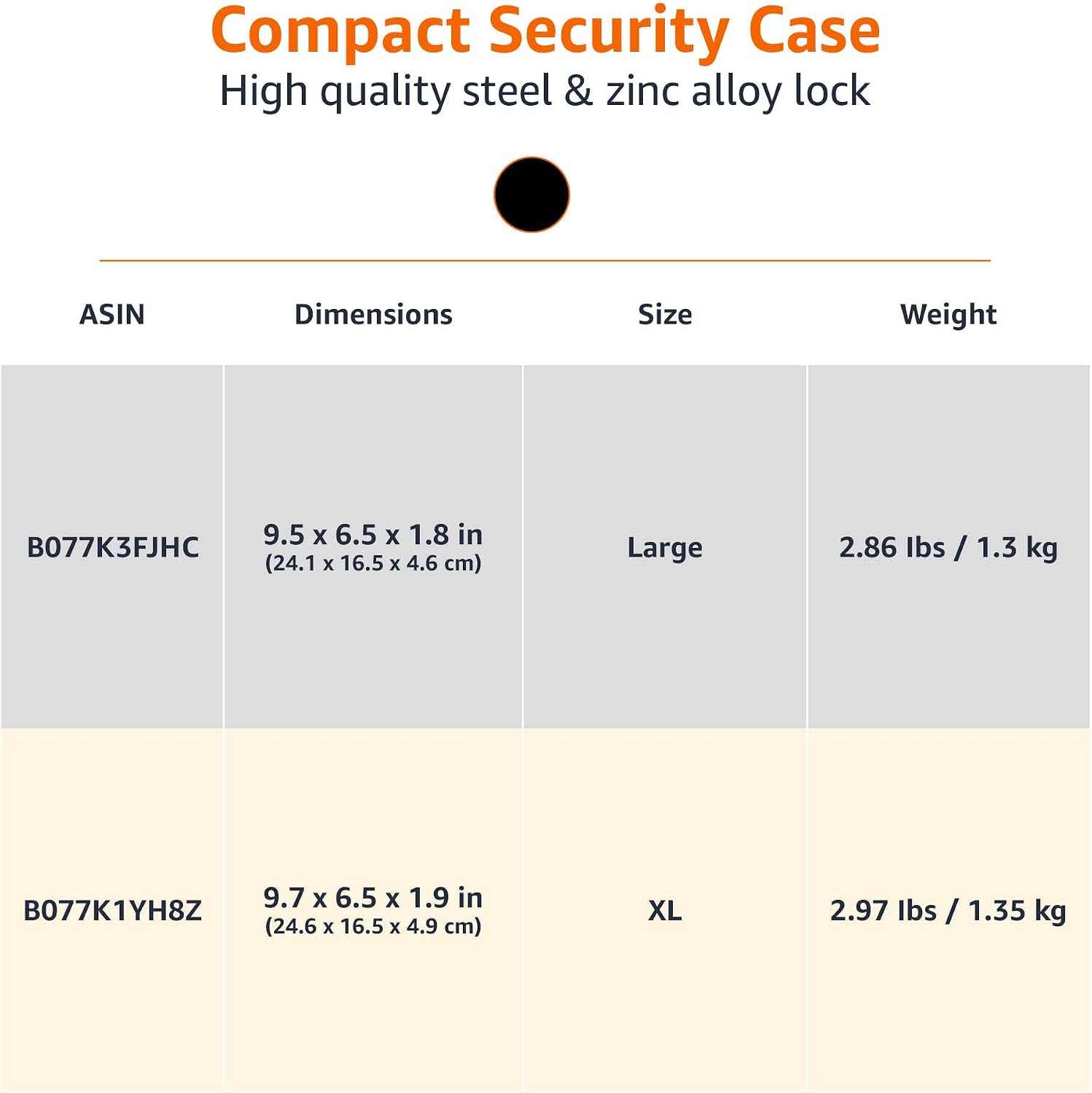 Amazon Basics Portable Security Lock Box Safe with Combination Lock for Documents and Jewelry, Large, Black - Image 5