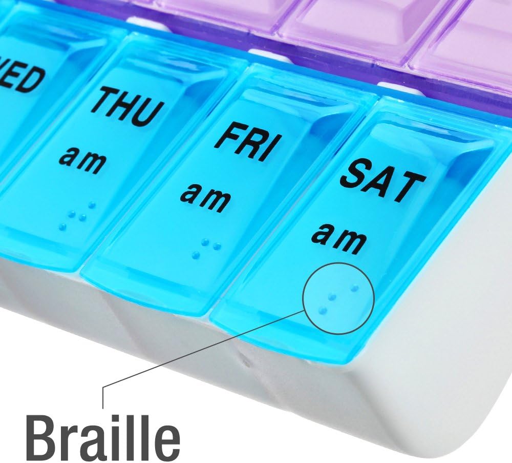 G4GADGET Original 7 Day Pill Box Vitamin Medicine Tablet Dispenser Organiser Weekly Storage Case for PM AM - Image 2
