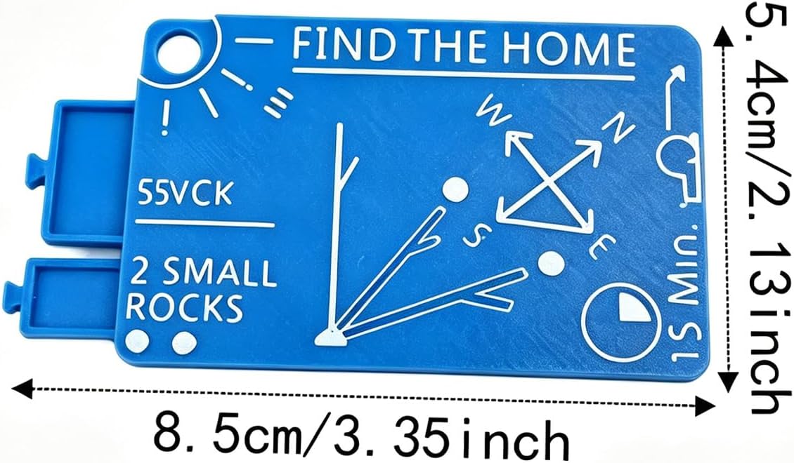 Navigation Reference Card, Camping Hiking Pocket ABS Direction Guide with Lanyard Hole, Trail Backup Tool Manual Navigation Card Camping Direction Guide Pocket Orientation Aid Hiking Wayfinding Trail - Image 3