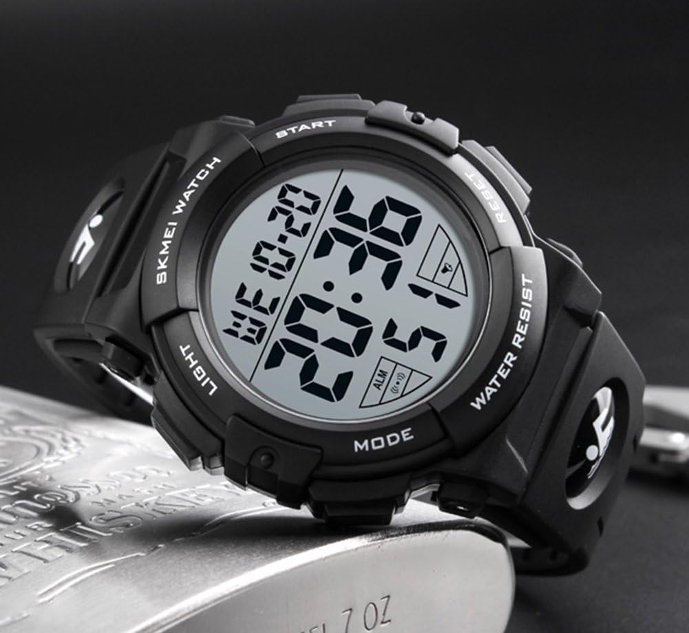 SKMEI Herrenuhr mit groem Zifferblatt, Wasserdicht, LED, Chronograph und Wecker - Image 3