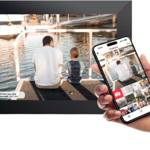 Inov8 Framing Smart WiFi 10.1 Inch High Res 32GB Touch Screen Digital Picture Frame with Frameo. Send & Share 100’s Photos/Videos via iOS & Android Devices from any location. Black Bevelled Frame.