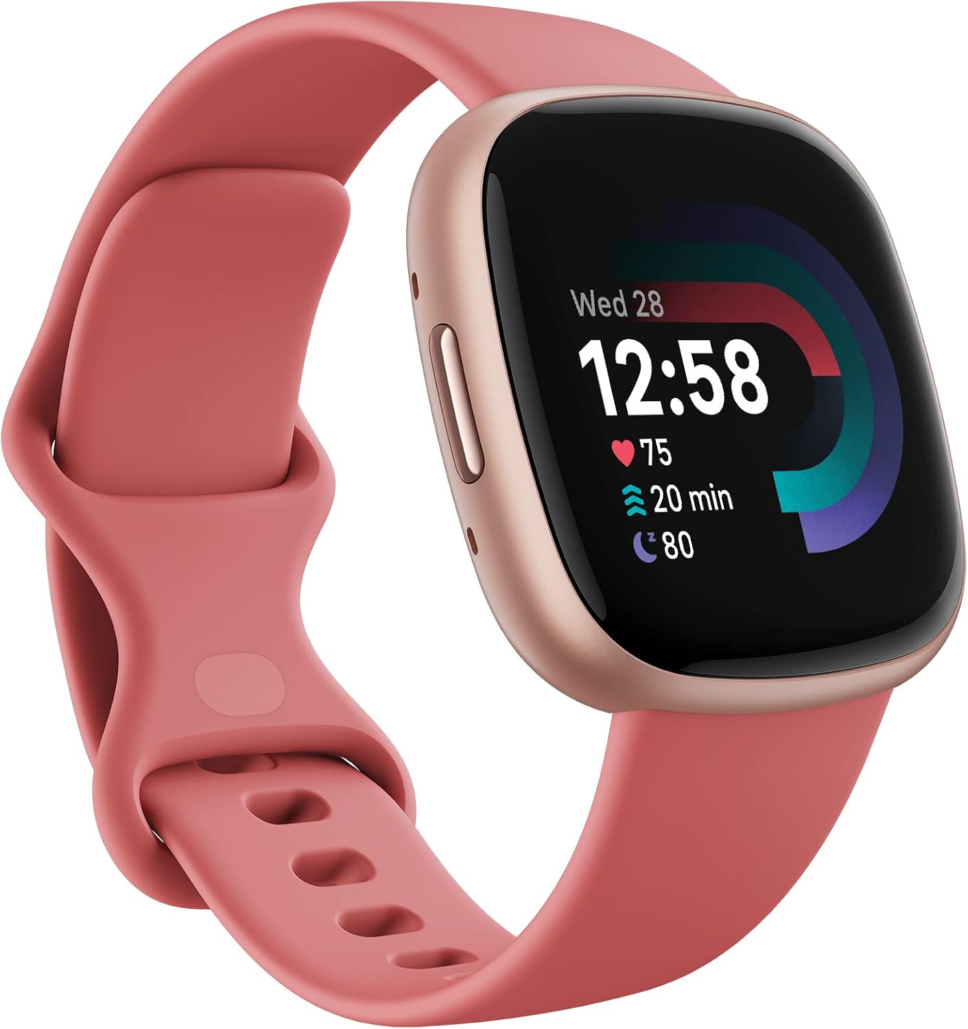 Fitbit Google Versa 4 Fitness Smartwatch with 3 Months Google Health Membership Included and up to 6 days battery life - compatible with iOS & Android, Pink Sand/Copper Rose Aluminium