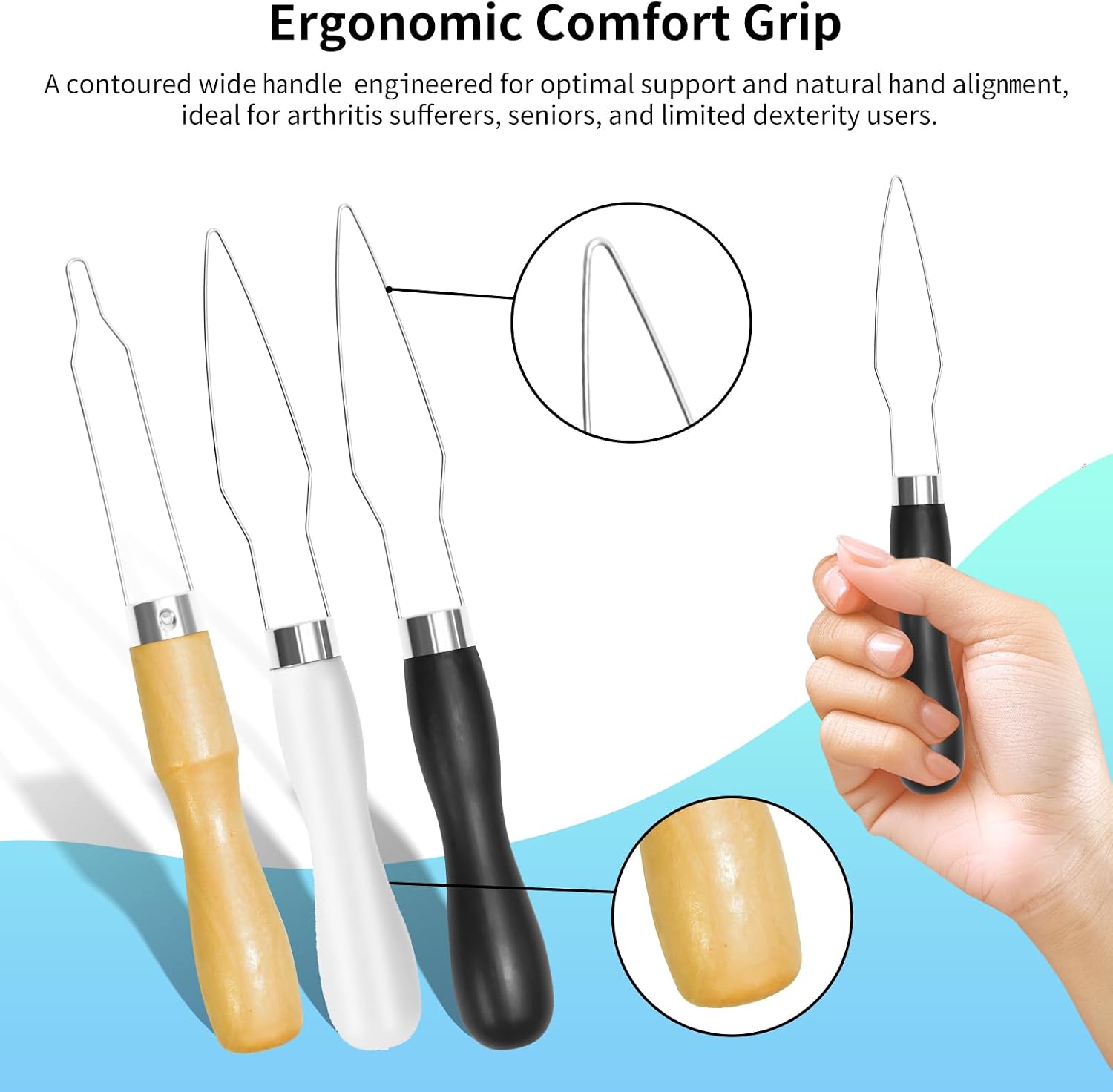 3 Pack Button Hook Tool for Seniors & Arthritic Hands - One Handed Button Assist Device with Comfort Grip Handle - Dressing Aid for Shirts, Pants, Wedding Dresses - Image 3