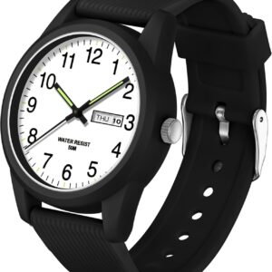 findtime Mens Watch Analogue Easy Read Watches with Day Date Second Hand Simple Minimalist Casual Sport Waterproof Quartz Wrist Watches for Men Women