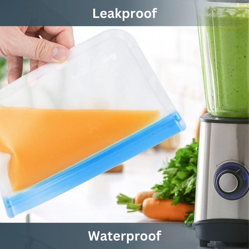 MHSEcoFriendly® Meal Prep Storage Kit – 15 Reusable, Degradable Leakproof Freezer Bags, Baggy Rack & 20 Strong Labels | BPA-Free, Multipurpose Food Storage Solution - Image 8