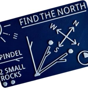 Navigation Reference Card, Camping Hiking Pocket ABS Direction Guide with Lanyard Hole, Trail Backup Tool Manual Navigation Card Camping Direction Guide Pocket Orientation Aid Hiking Wayfinding Trail