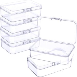 Jetec 6 Pieces Small Clear Plastic Storage Box, 3.3 x 2.1 x 1 Inch