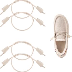 Elastic Shoelaces Strings Replacement Laces for Hey Dude Shoes，No-Tie Laces (Two Pairs)