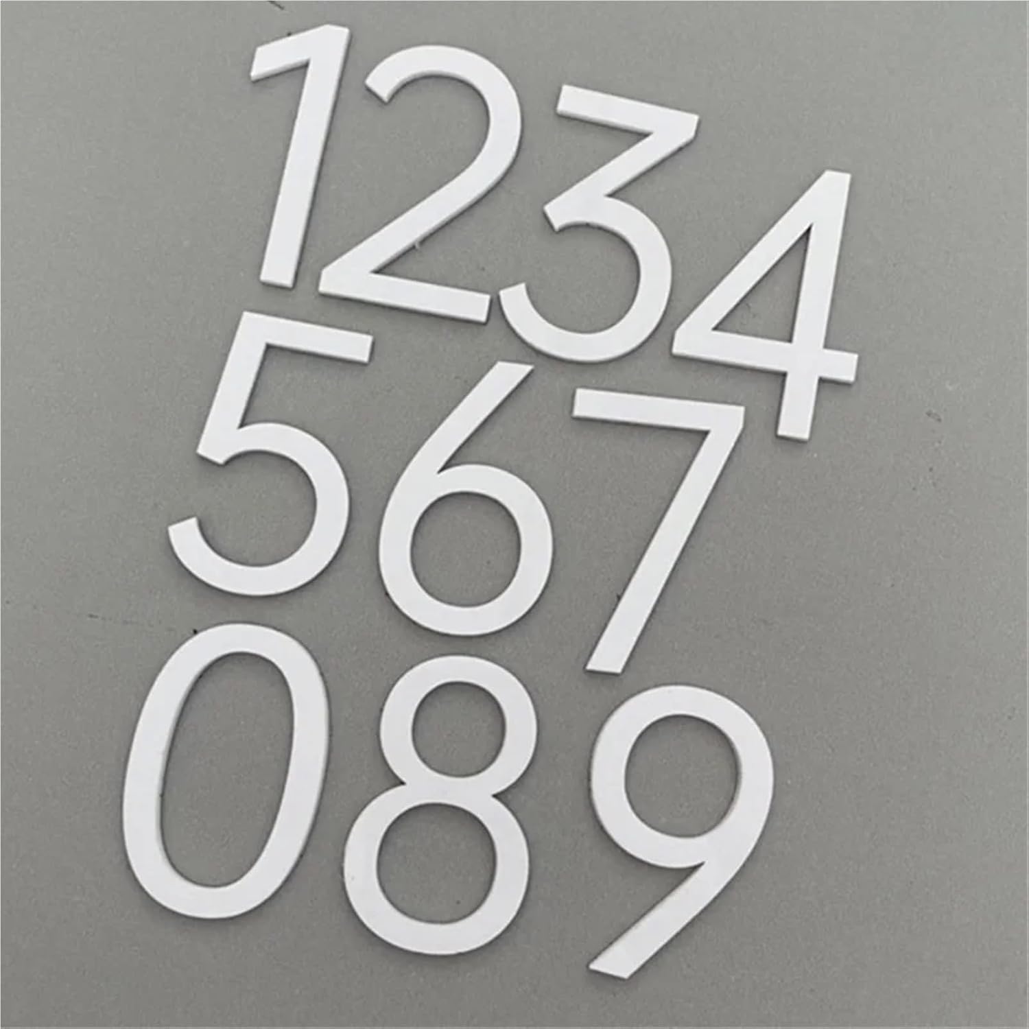 2" 3" 4" Acrylic 3D House Number Self Adhesive Door Plaque Sign Adress Name Plates Sticker Digits 0-9, for Mailbox Garden Yard Street Office Apartment Home Room Exterior Wall(White 4,10cm/4in) - Image 3