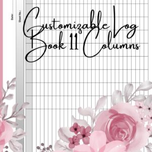 Customizable Log Book 11 Columns: Multipurpose notebook with eleven columns for tracking activity on Small Businesses or personal use