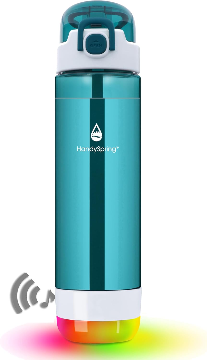 Smart Water Bottle with Reminder To Drink Water, Lights And Sound, Water Intake Tracker, Rechargeable, Tritan Plastic w/Straw, Gifts For Women, Men, Mom, Dad, Her, Him 26 Oz(GREEN) - Image 8