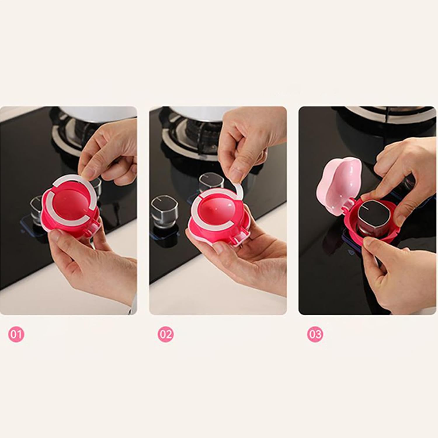 Stove Knob Safety Covers Easy Clean Heat Resistant Flower Shape Protectors - Image 8