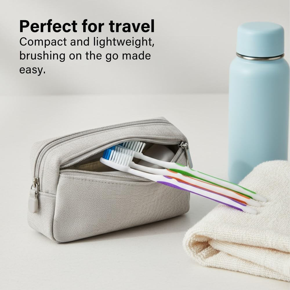 Dr. Fresh 8-Pack Manual Toothbrush Multipack – Firm Bristles for Adults – Non-Slip Comfort Grip Handles – Travel-Friendly, Color-Coded Brushes for Family Use - Image 3