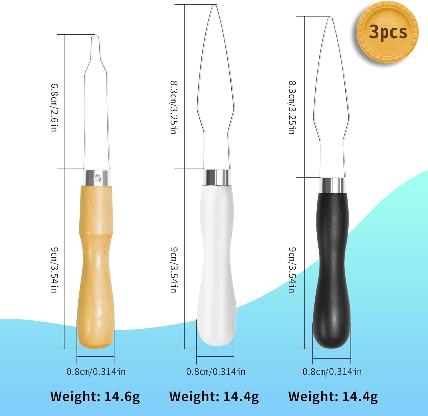3 Pack Button Hook Tool for Seniors & Arthritic Hands - One Handed Button Assist Device with Comfort Grip Handle - Dressing Aid for Shirts, Pants, Wedding Dresses - Image 2