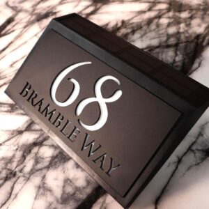 K Smart Sign | LaLuce LED F2728 | House Plaques With Back Lit Illuminated Numbers House Signs Door Number For Wall With Light Name Plaques For Outside (A4 – BLACK CLASSIC)