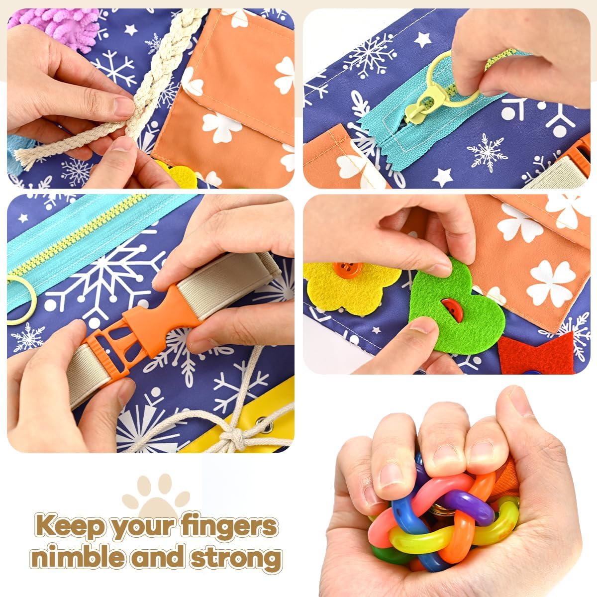 Fidget Blanket and Muff Dog for Adults with Dementia,Alzheimers Dementia Activities Products for Seniors and Elderly ,Gift Game and Sensory Fidget Blanket for Alzheimer’s or Dementia - Image 4